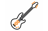 Aula de baixo na Escola de Música Groove