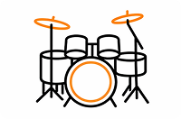 Aula de bateria na Escola de Música Groove