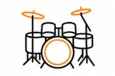 Aula de bateria na Escola de Música Groove