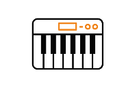 Aula de teclado na Escola de Música Groove